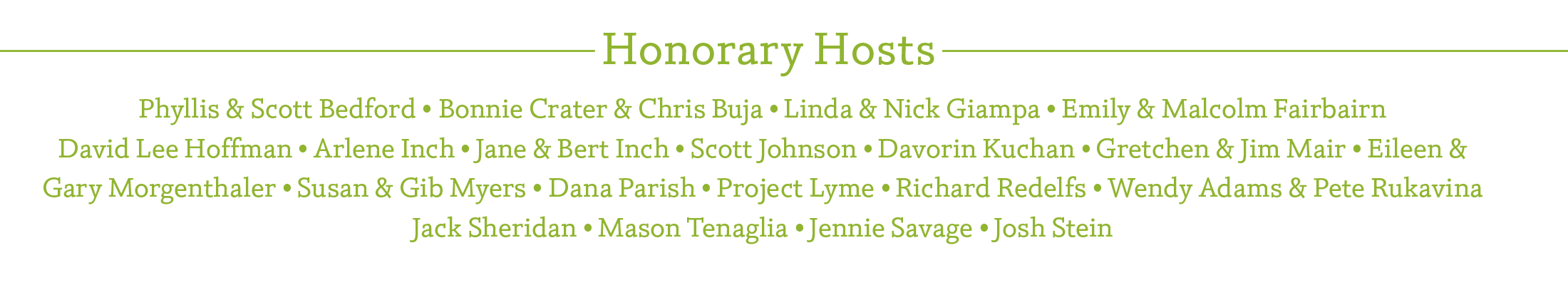 LymeAid 2021 honorary hosts