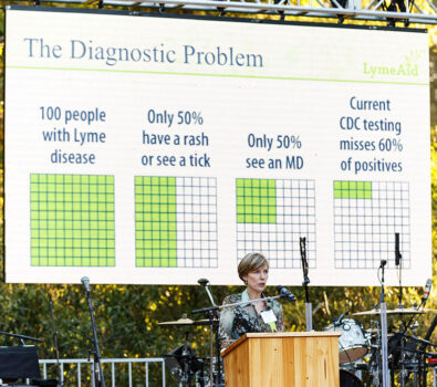 Wendy Adams, Research Grants Director, Bay Area Lyme Foundation explaining the diagnostic problem with Lyme disease
