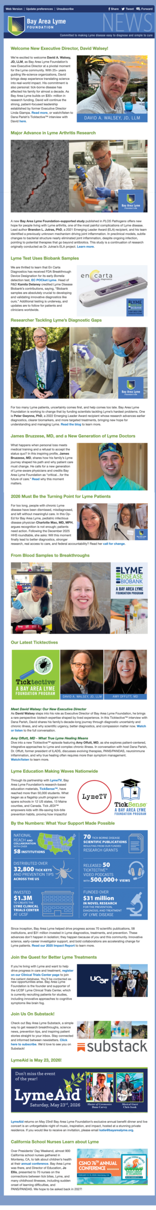 Bay Area Lyme Newsletter Winter 2026