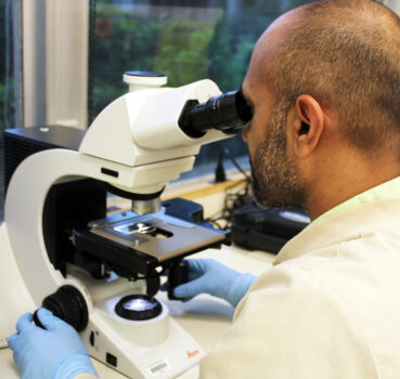 Shiva Goud at microscope